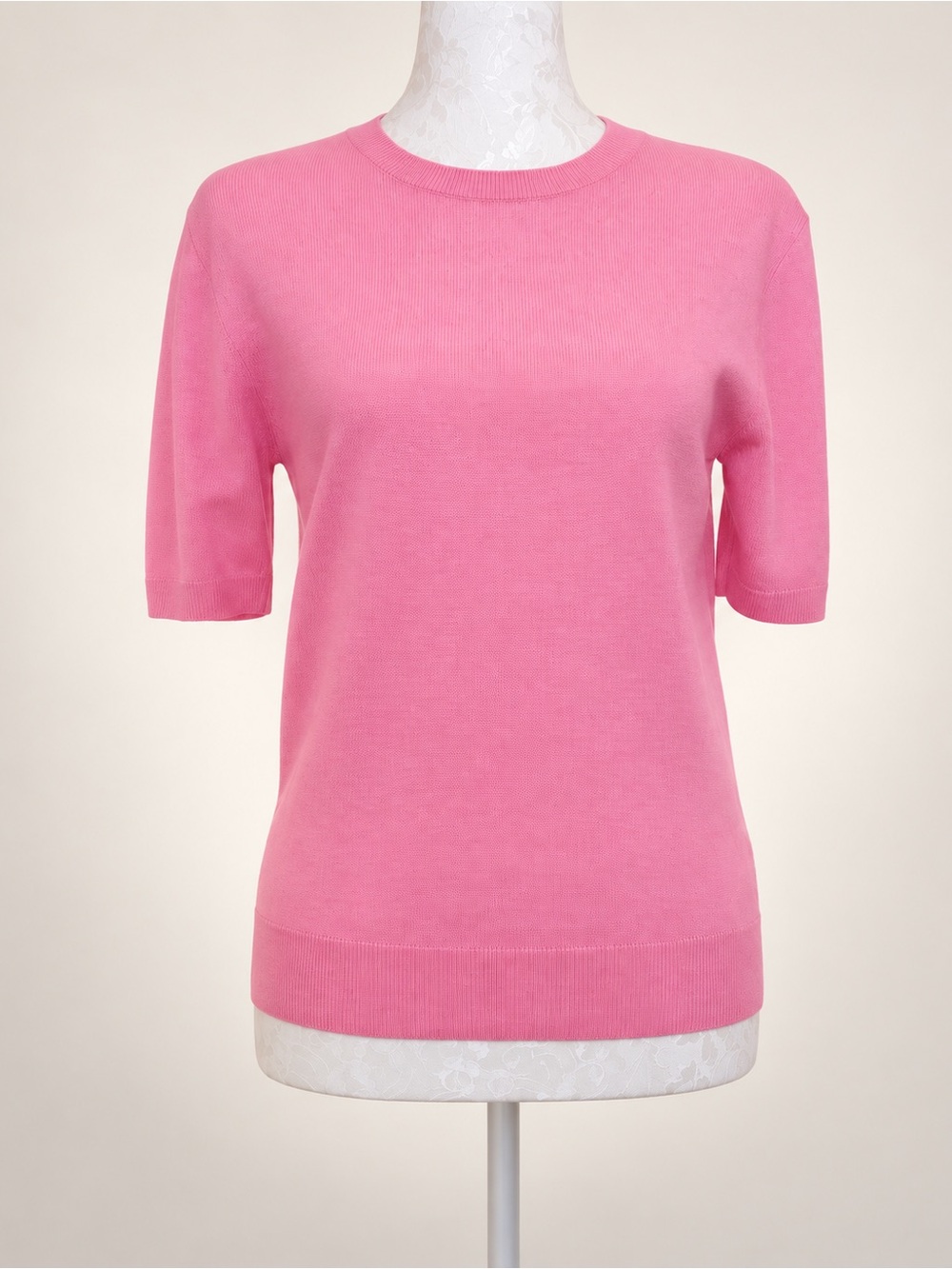 Zara Pink Short-Sleeve 100% wool Crewneck Knit Sweater M